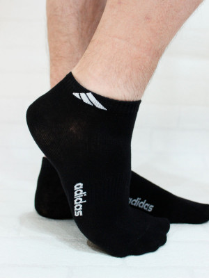 Носки Adidas короткие эконом черные replica