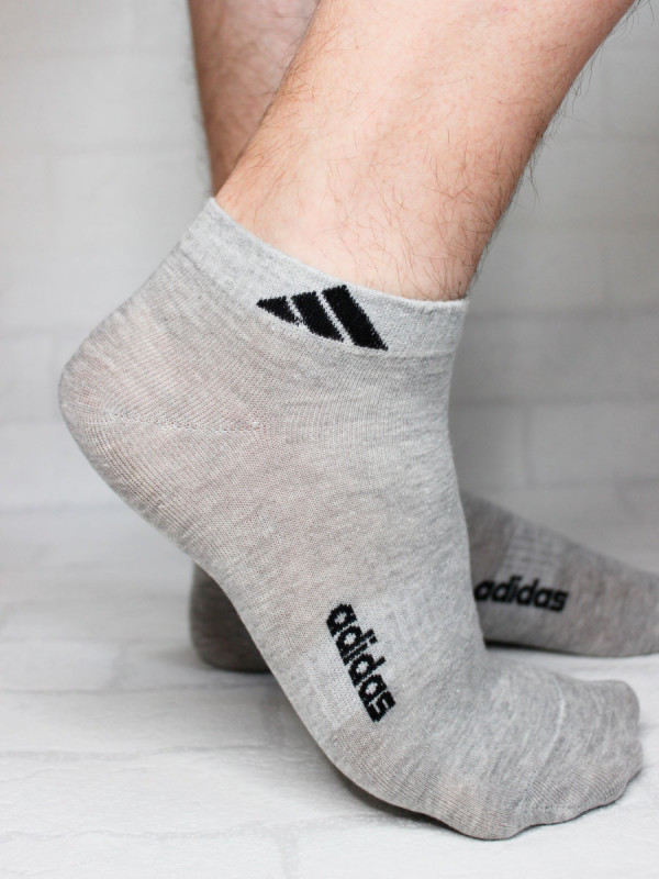 Носки Adidas короткие эконом серые replica