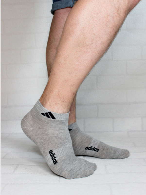 Носки Adidas мужские короткие серые replica