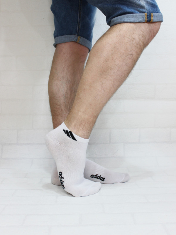 Носки Adidas мужские короткие белые replica