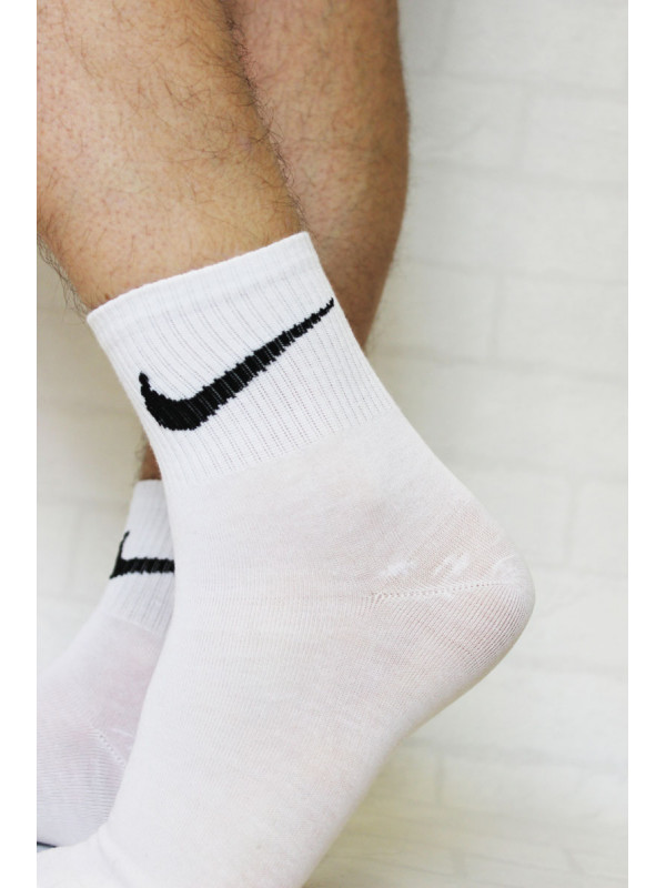 Носки Nike мужские высокие белые replica